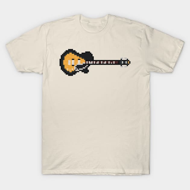 Pixel Eletromatic Jet Black Bass Guitar T-Shirt by gkillerb